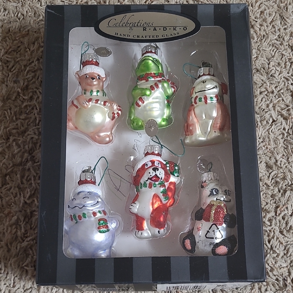 Celebrations by Radko Handcrafted Glass Animal Ornament Set